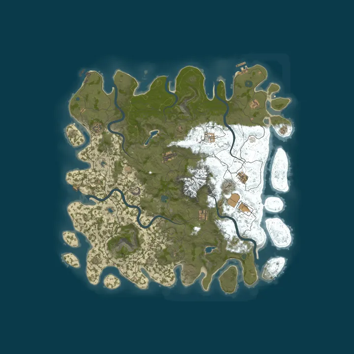 Map of [EU] Renewal Rust #1 | 3x PvE | Monthly | SkillTree | Raidable 