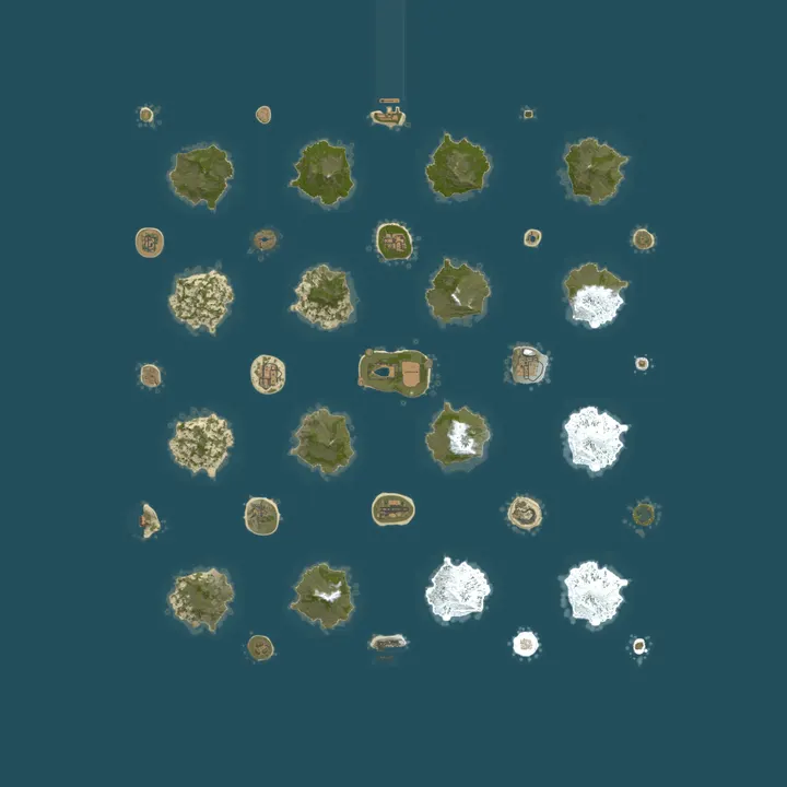 Map of Eddie Catflap's 16 Islands v31