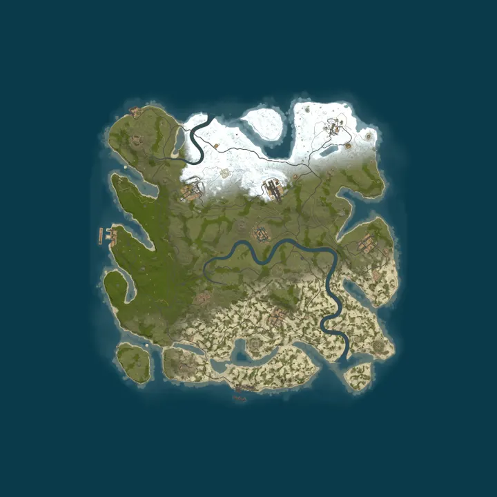 Map of Solo/Duo - Under 2k Hours / 10x stack size / 3x Resource Collec
