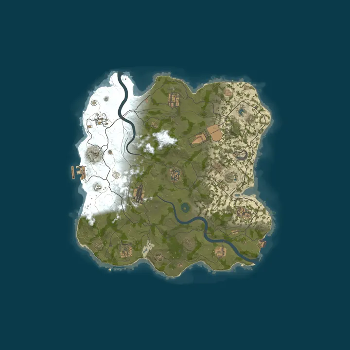 Map of GRUB.ARMY EU 2X SOLO/DUO | Raidable Bases | Shared BPs