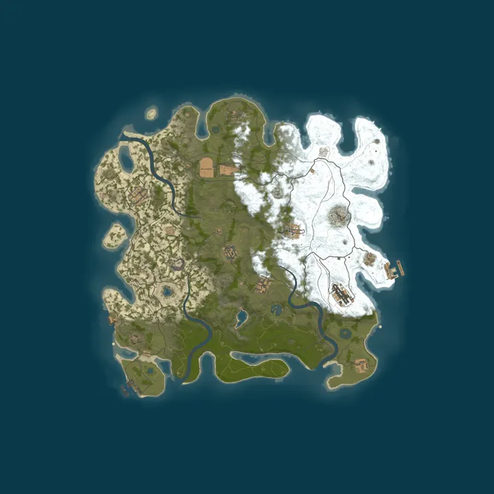 Map of #3 EPIC RUST MAX3 [X2|TP|KITS|RPG|PVP] 08.10 Wipe