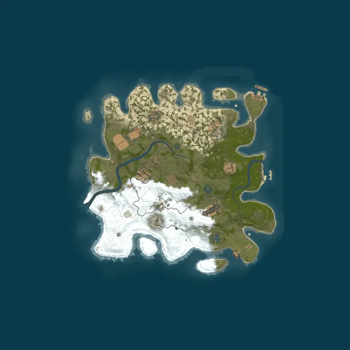 Map of RustRefuge | SOLO | Monthly | 50% Upkeep | No BP Wipes