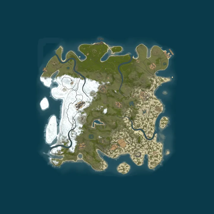 Map of #1 RUSTMAX PVE EASY x2/KIT/TP/BASE/EVENTS