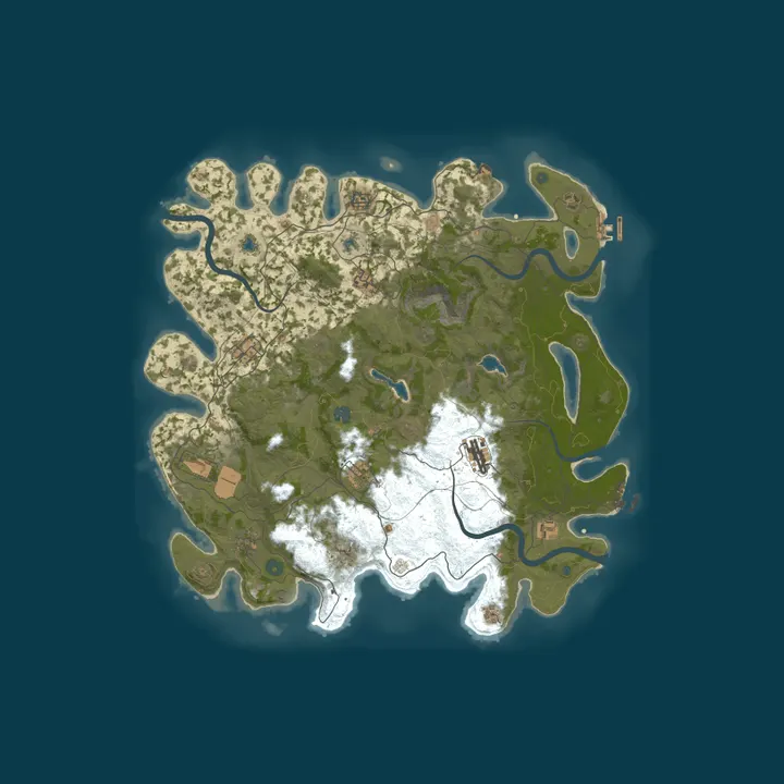 Map of [RU] Friendly Rust – No Raid Vanilla PvE | 1x1 Русский