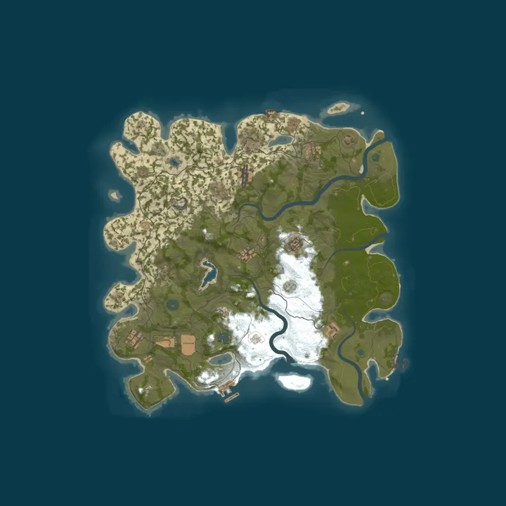 Map of [ASIA] RustSEA+|Xtra Modded|Pure PVE|2x|No Purge|EXP Leveling|E