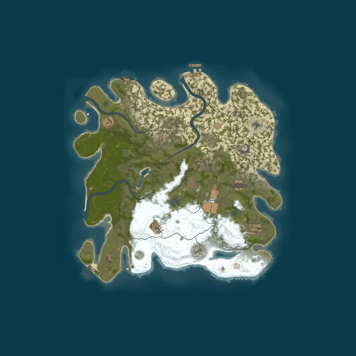 Map of Rust Oasis | Softcore | Custom raid hour | 50% Building Decay